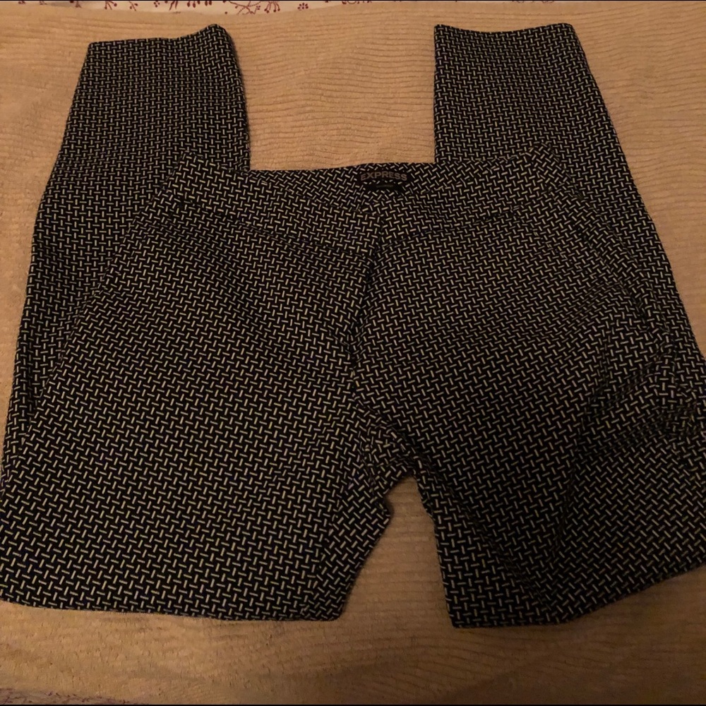 Express black and white dress pants size 0